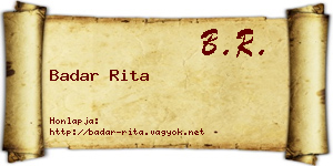 Badar Rita névjegykártya