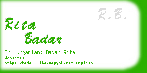 rita badar business card